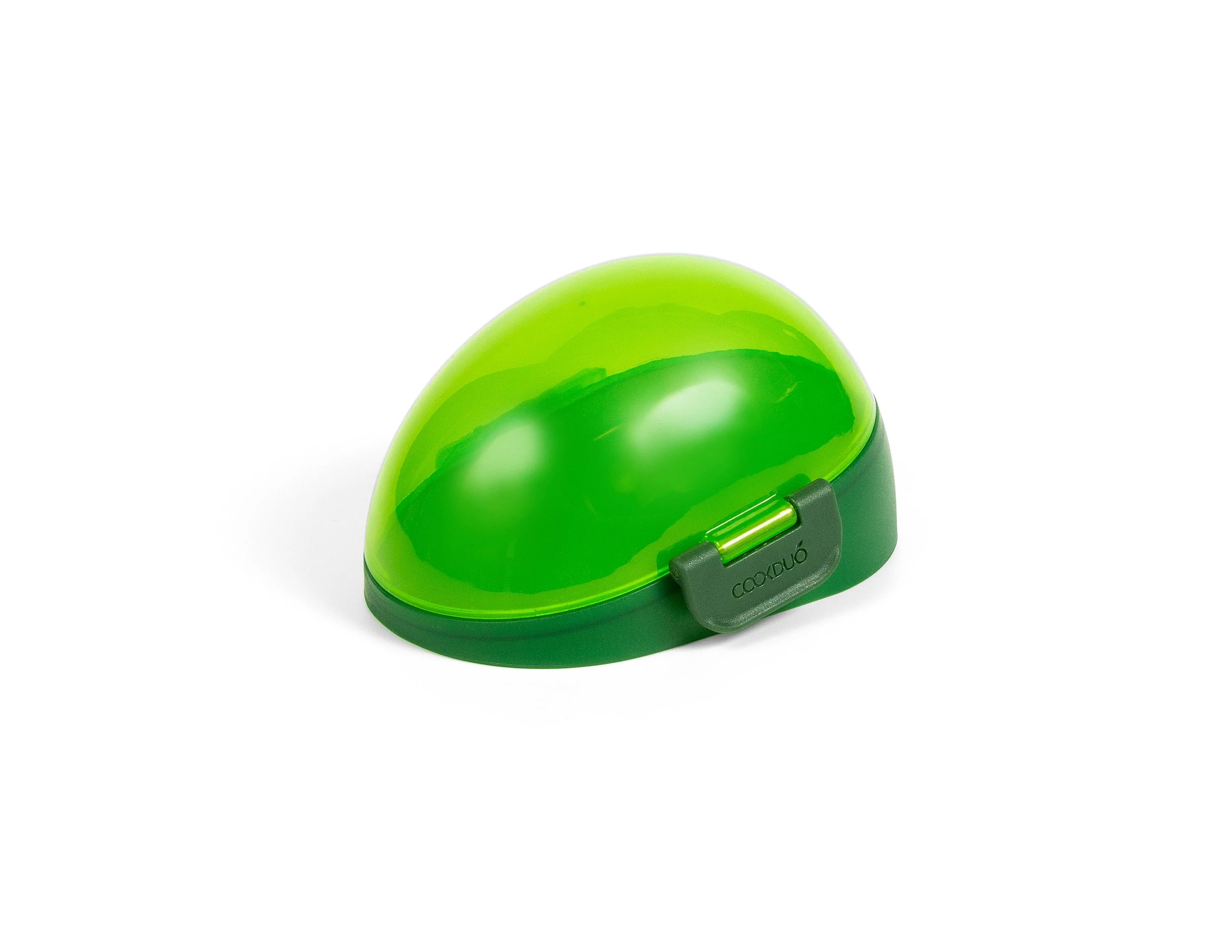 Cookduo Avocado Vault, an airtight single-half saver with locking latch that keeps a cut avocado fresh longer in the fridge