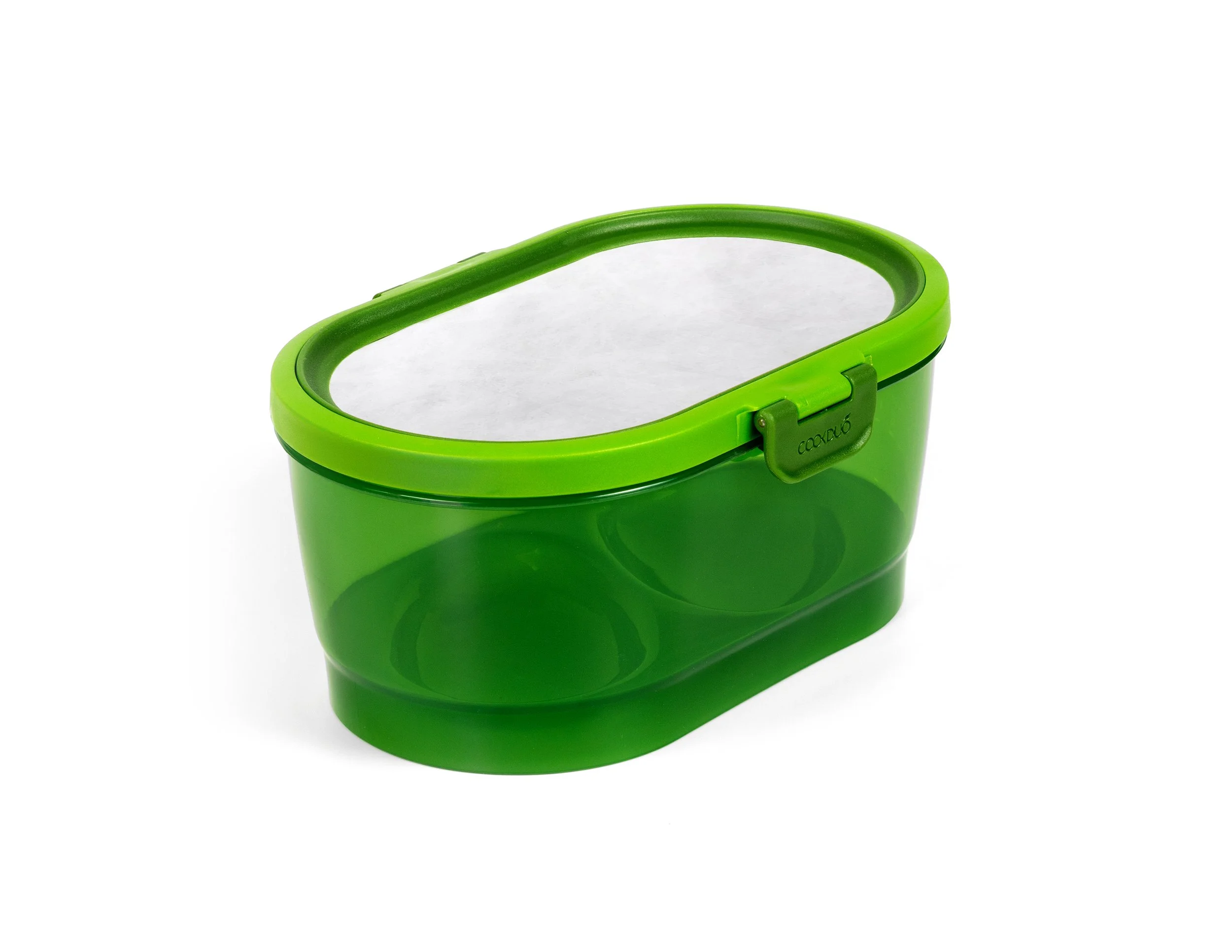 Closed Cookduo Avocado Ripe & Keep container with breathable filter lid that recreates a paper-bag ripening environment
