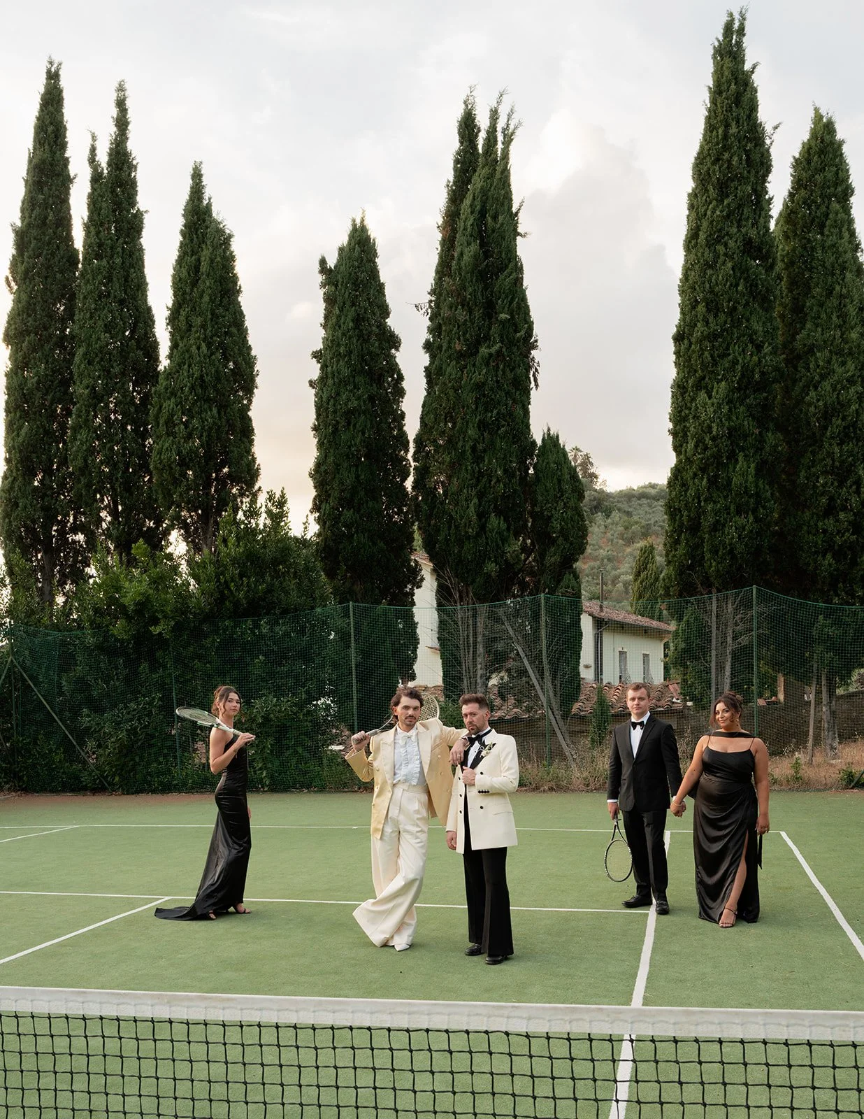 Tennis court at italian wedding venue, Villa Michaela