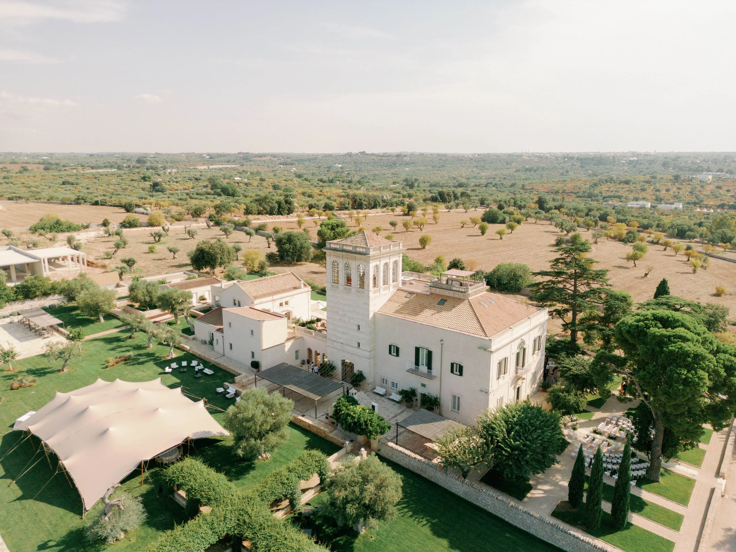 Wet weather plan B stretch tents at Italian wedding