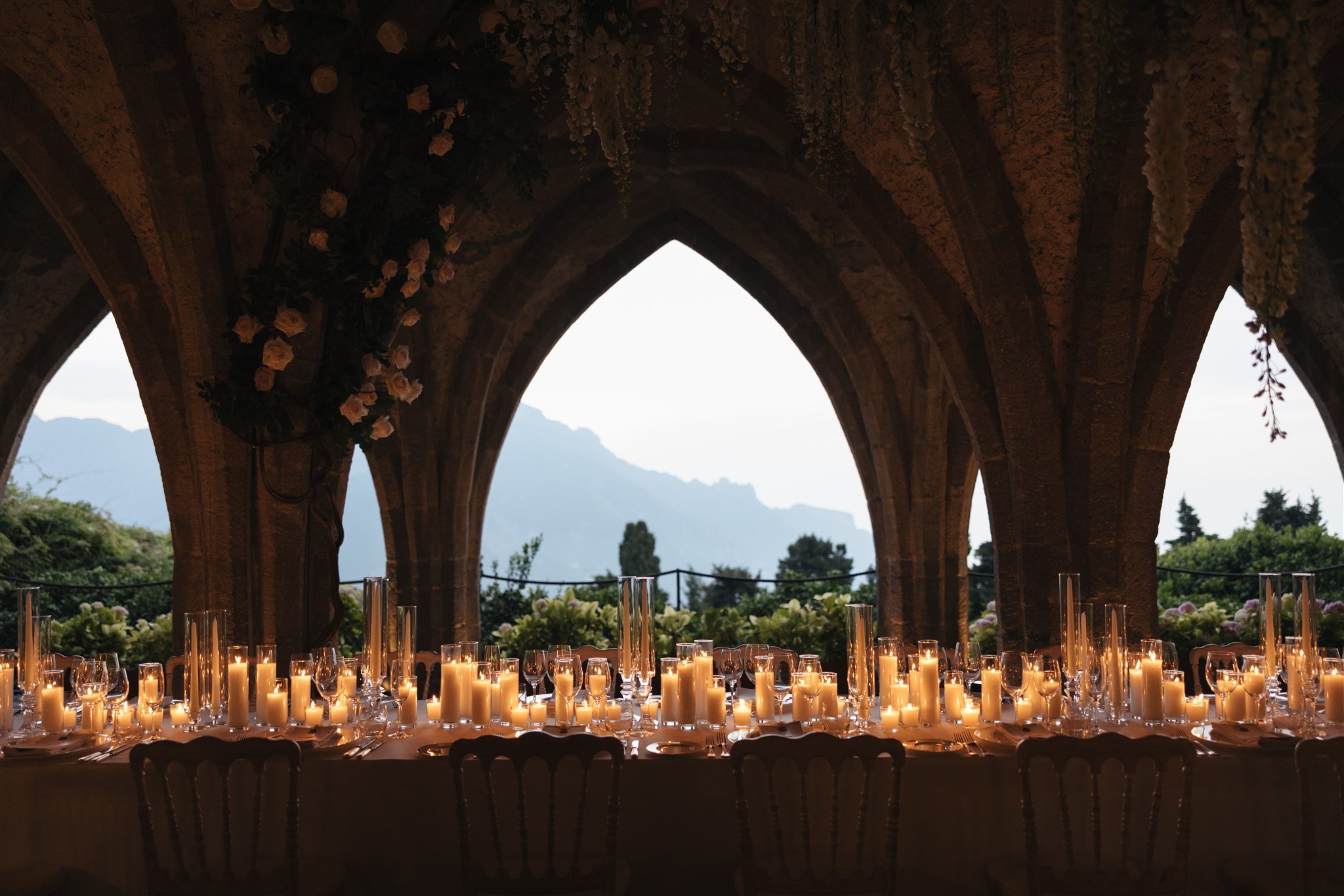 Candlelit dinner at Villa Cimbrone