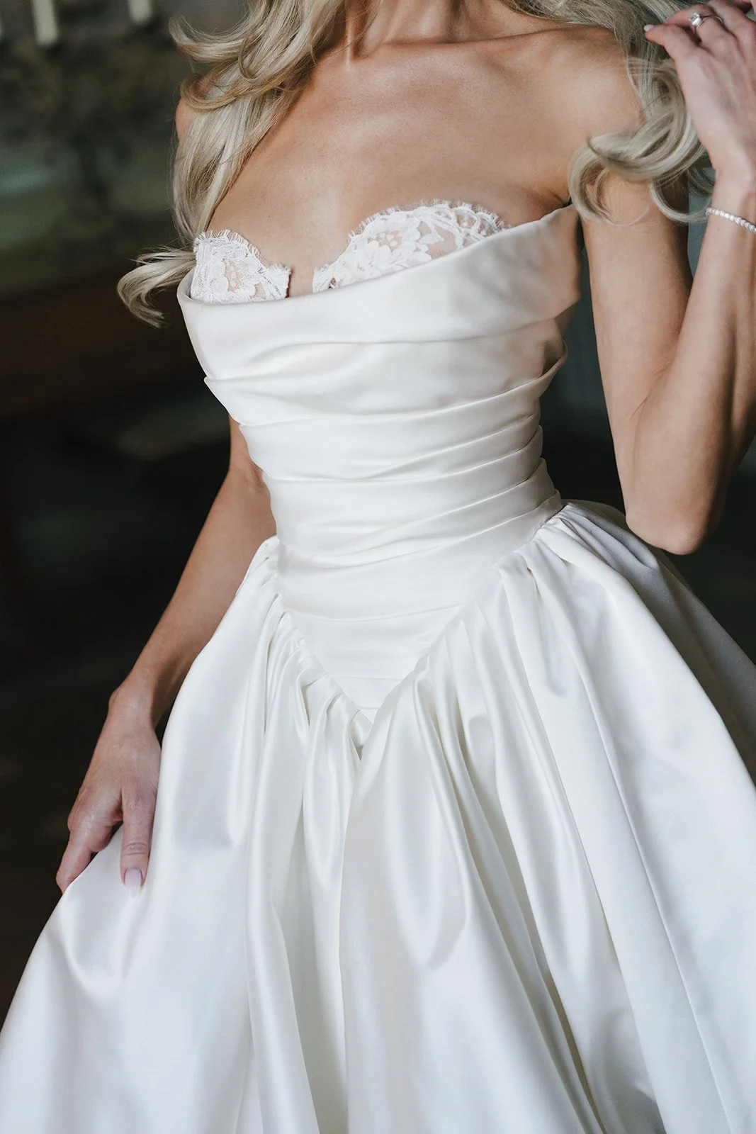 Wedding dress by Berta, worn at Tuscan wedding