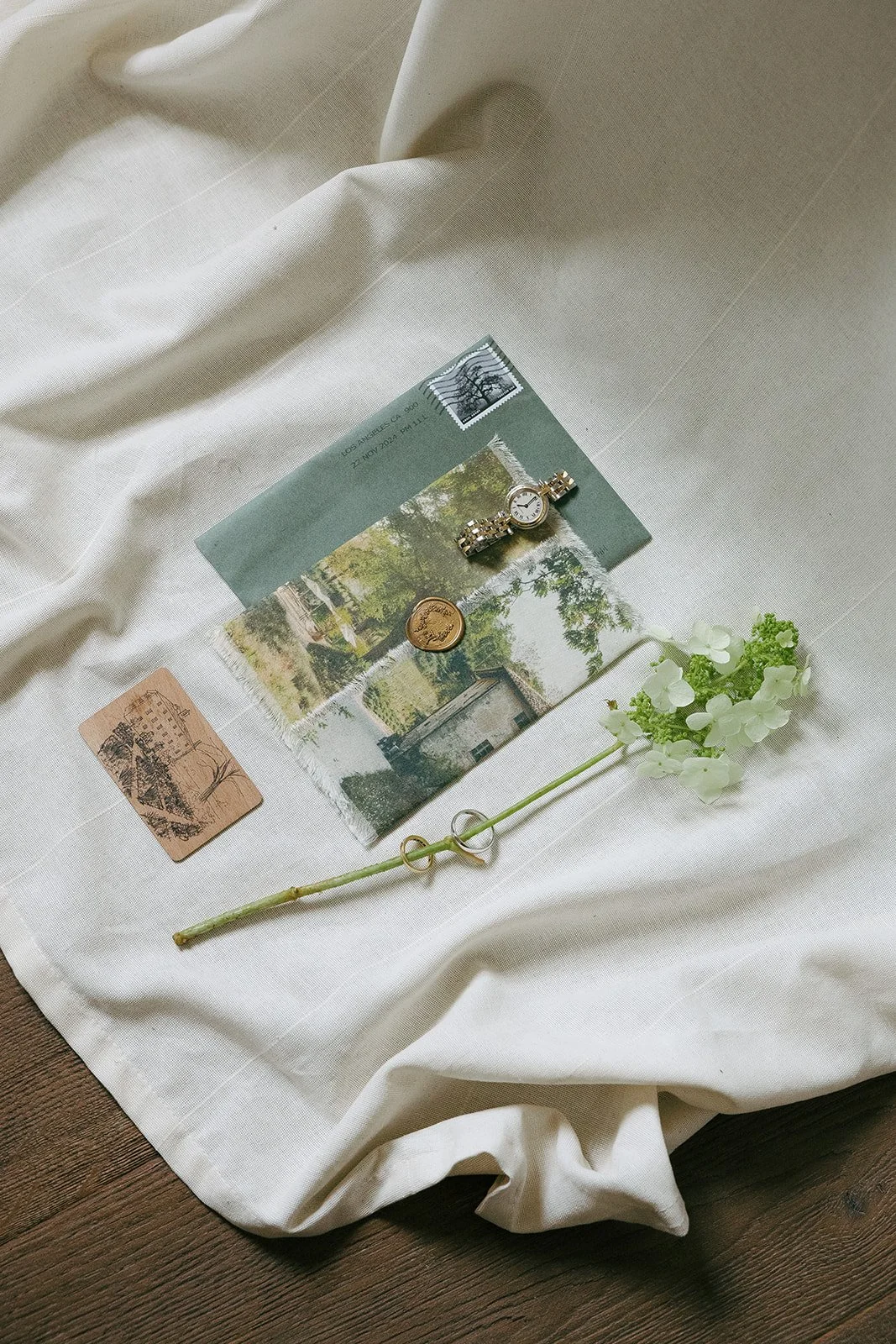 Whimsical, green wedding stationary