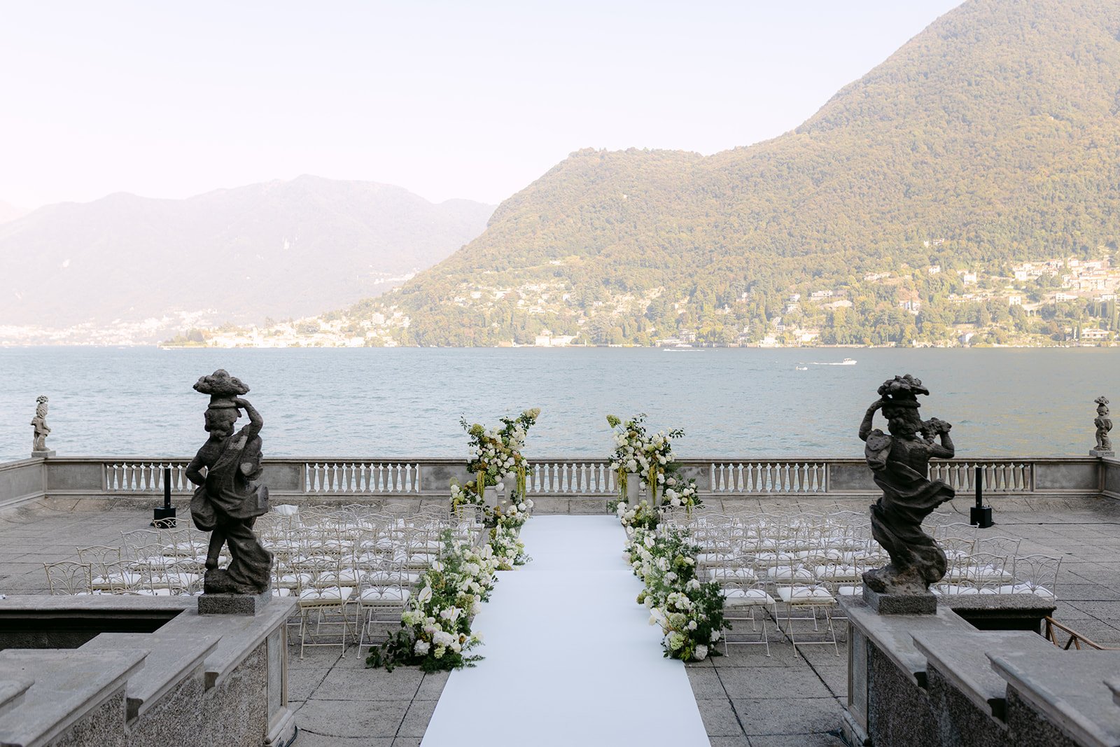 Villa Pizzo Lake Como wedding in Italy white and green florals