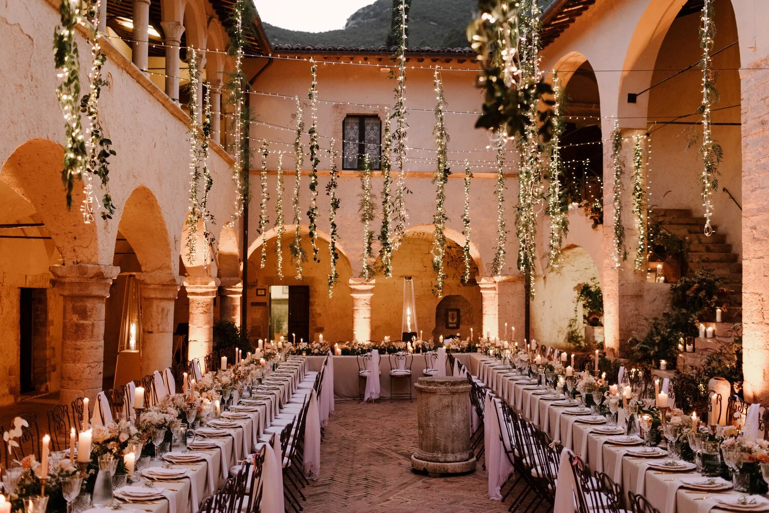 San Pietro in Valle courtyard wedding venue in Italy