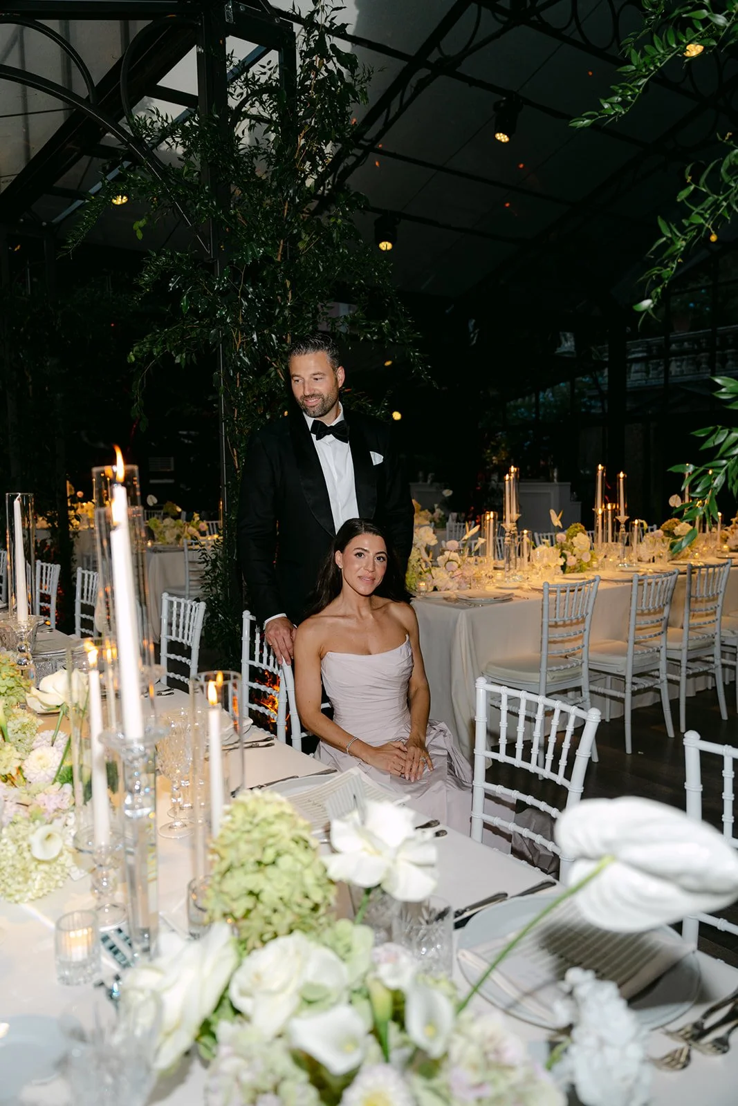 Italian wedding at Villa Pizzo couple and candles wedding styling