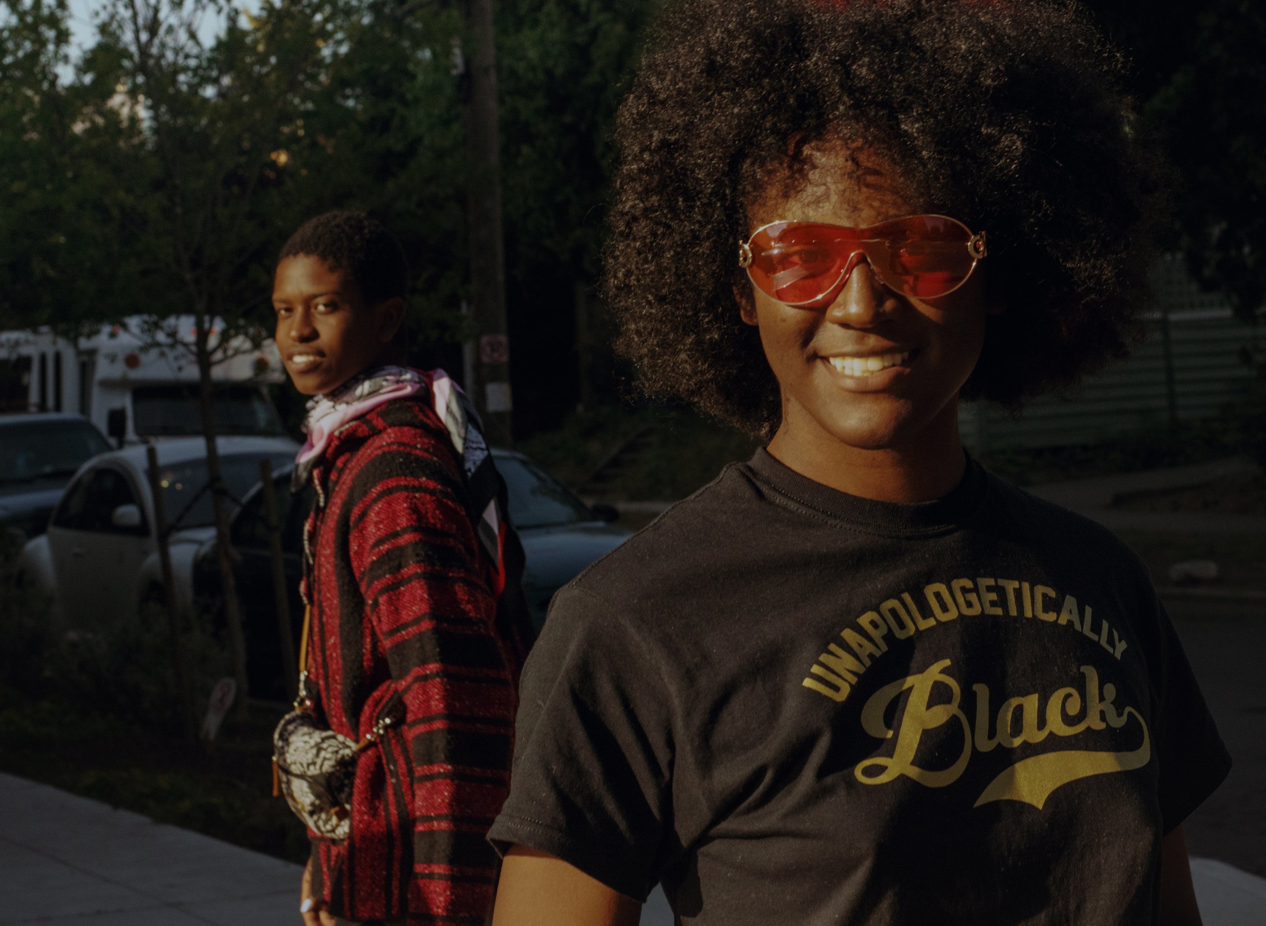 Mother and father Monét, the day I joined their house and began my journey through their world. As the sun set, they struck poses on the street corner to the beat of “So Precious” by Moon Boots playing from their car's speakers, and I rejoiced in the
