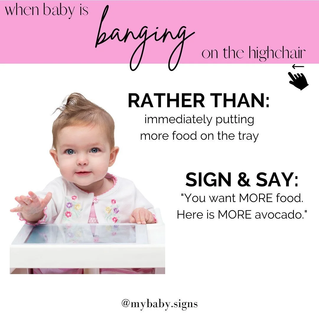 Have you noticed your babe banging on the high chair? Next time, try this!
⠀⠀⠀⠀⠀⠀⠀⠀⠀
💾 SAVE this post so you don't forget
⠀⠀⠀⠀⠀⠀⠀⠀⠀
Comment &ldquo;SIGN LANGUAGE&rdquo; to receive my free guide with tips &amp; info so you can start teaching your baby