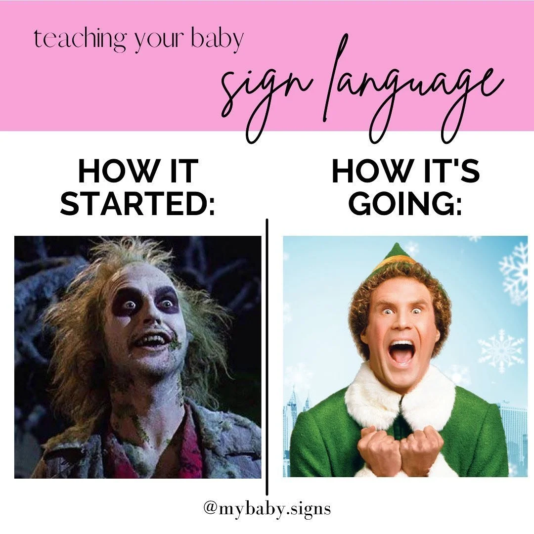 Trying desperately to read your baby's mind, and looking like 🧟Beetlejuice as a result? ⤵️
⠀⠀⠀⠀⠀⠀⠀⠀⠀
Hey, I&rsquo;m Laura! 🤟Former Teacher of the Deaf, Sign Language Expert, and mom of 2. I teach parents how to use sign language with their baby or 