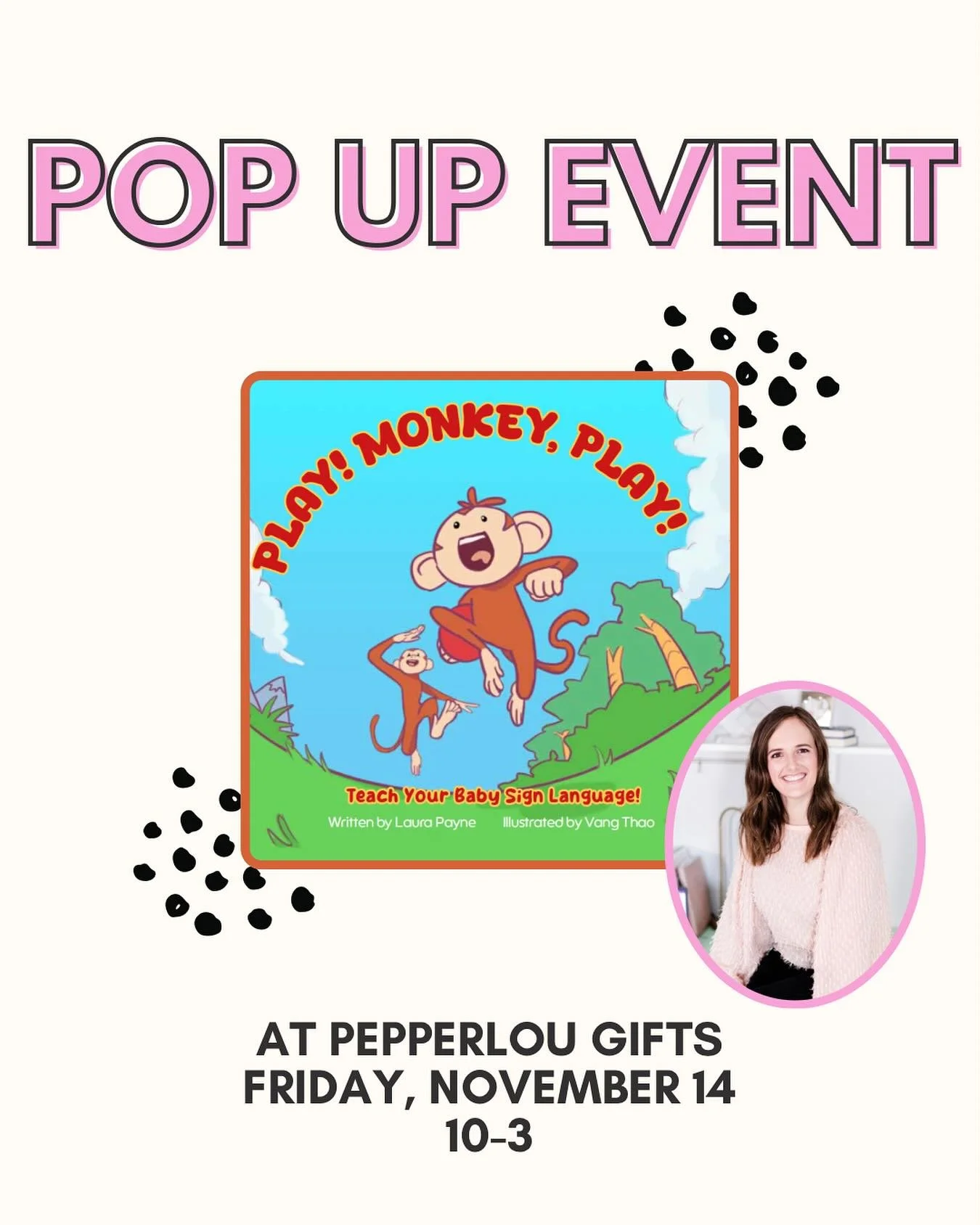 Houston friends! 👋 

Come find me at @pepperlou_gifts this Friday from 10am-3pm to get your copy of Play! Monkey, Play!

It&rsquo;s perfect gift for the babies and toddlers on your holiday lists! Personalized and signed copies available 🤟

Plus a f