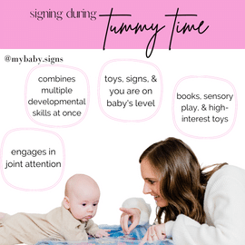 using baby sign language during tummy time