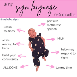 using sign language with 0 to 6 month old baby