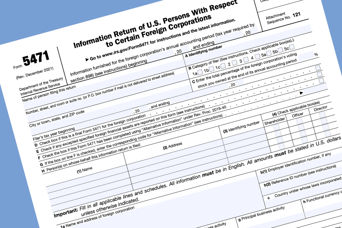 Form 5471 Instructions 2022 – Tax year 2022 brings more changes to ...