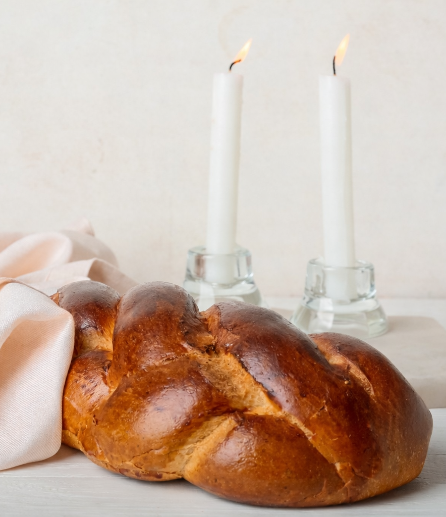 Challah and Shabbat candles