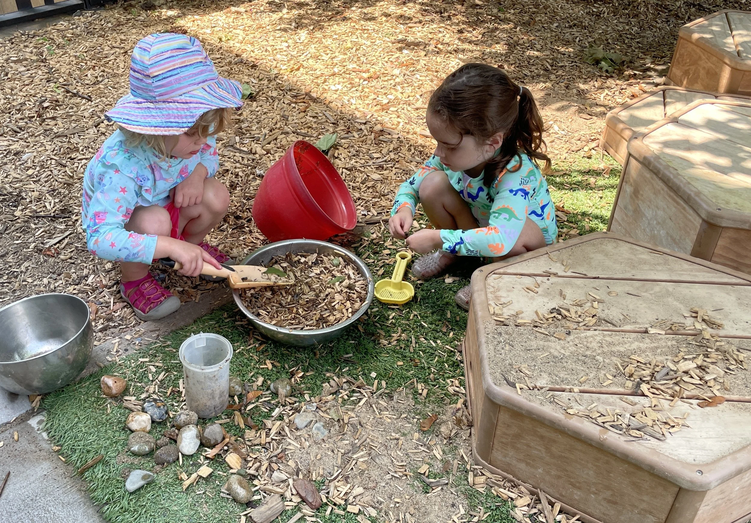 ECC toddlers playing outside
