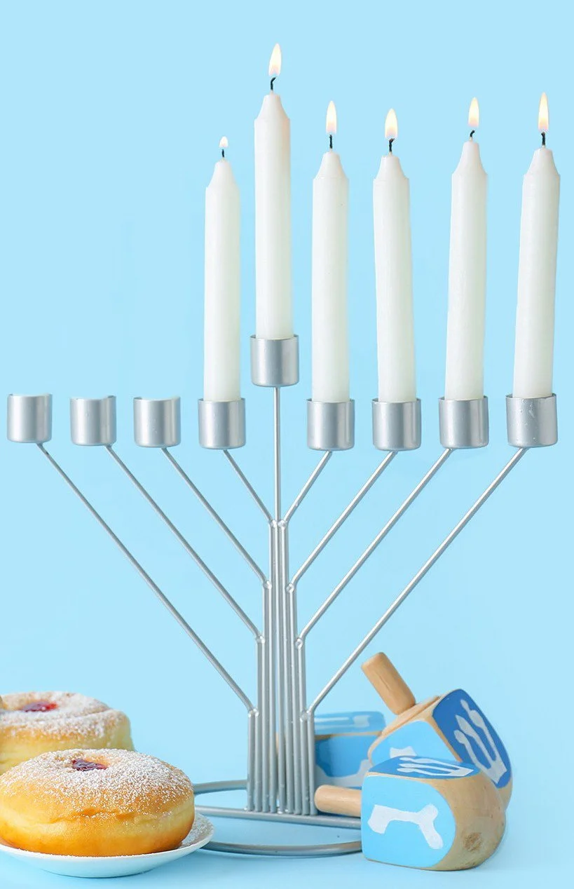 Menorah for Chanukah, fifth candle