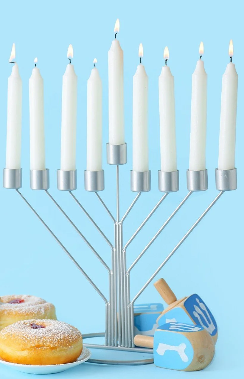 Menorah for Chanukah, eighth candle