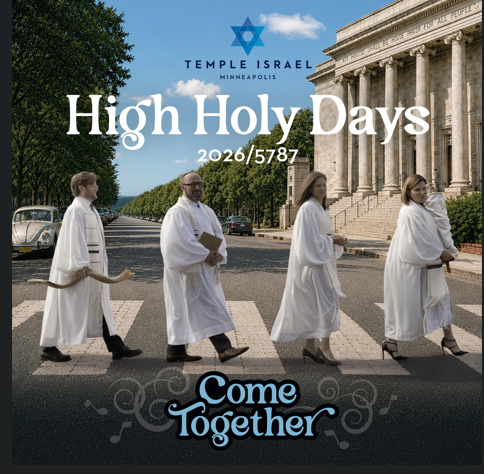 Temple clergy walk across street