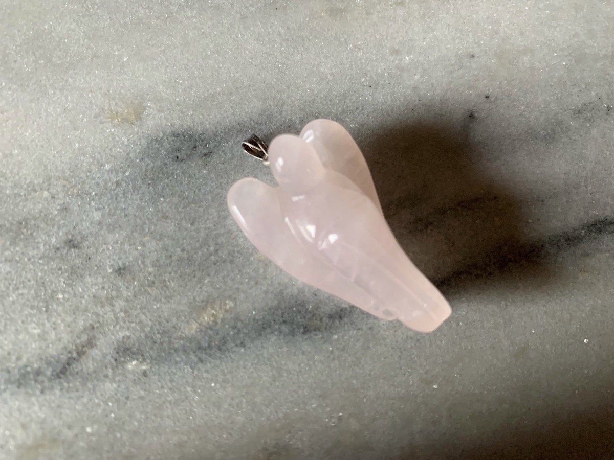 Rose Qaurtz Angel Pendant
