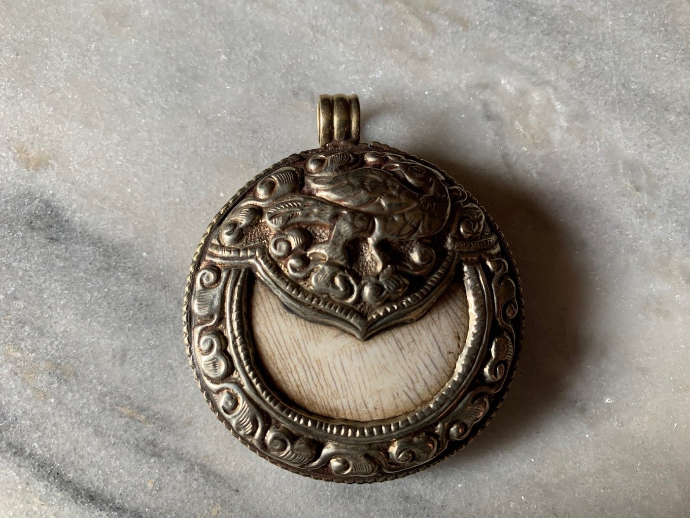 Conch Shell Double Sided Pendant
