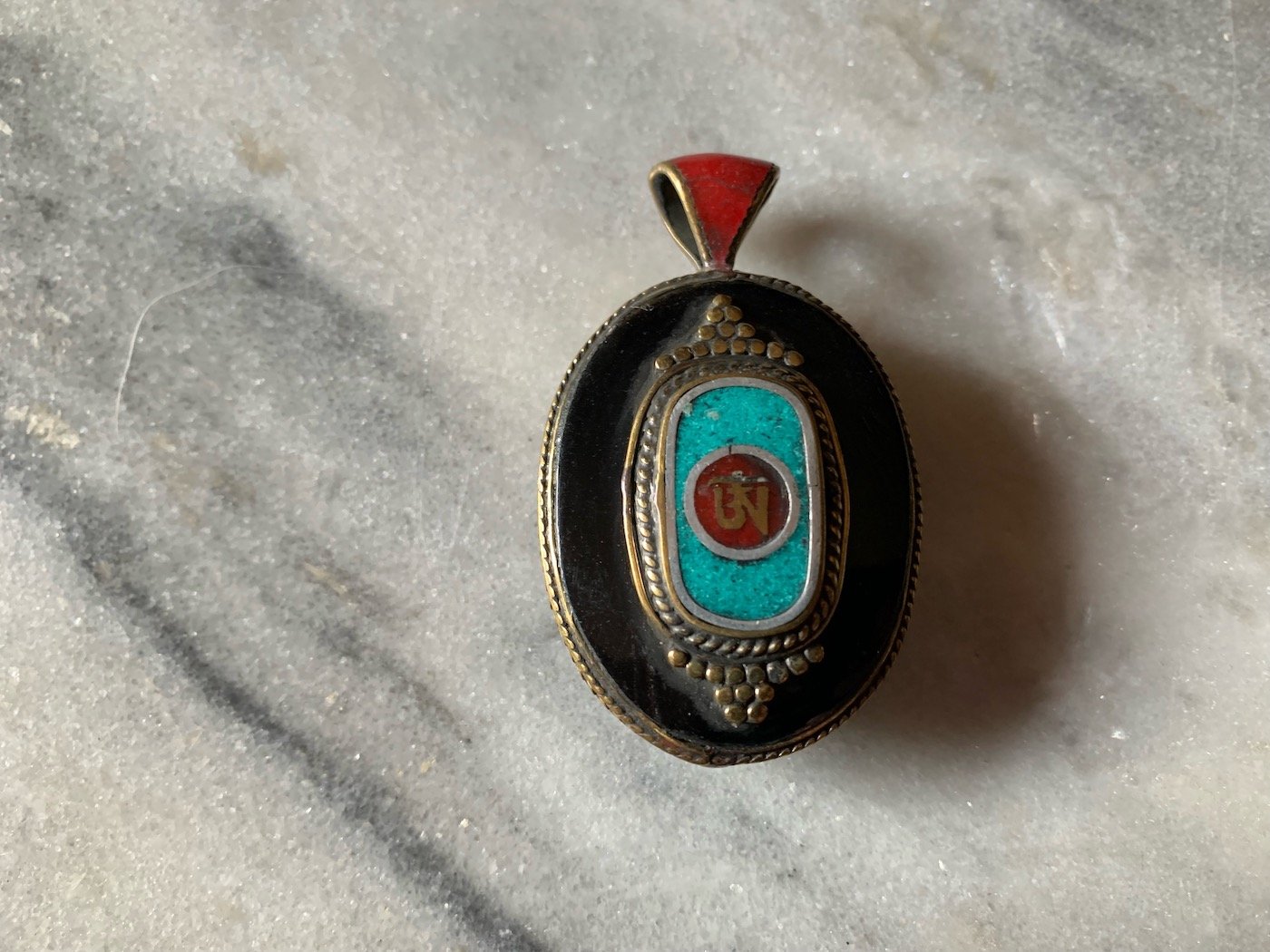 Black Onyx Om Pendant