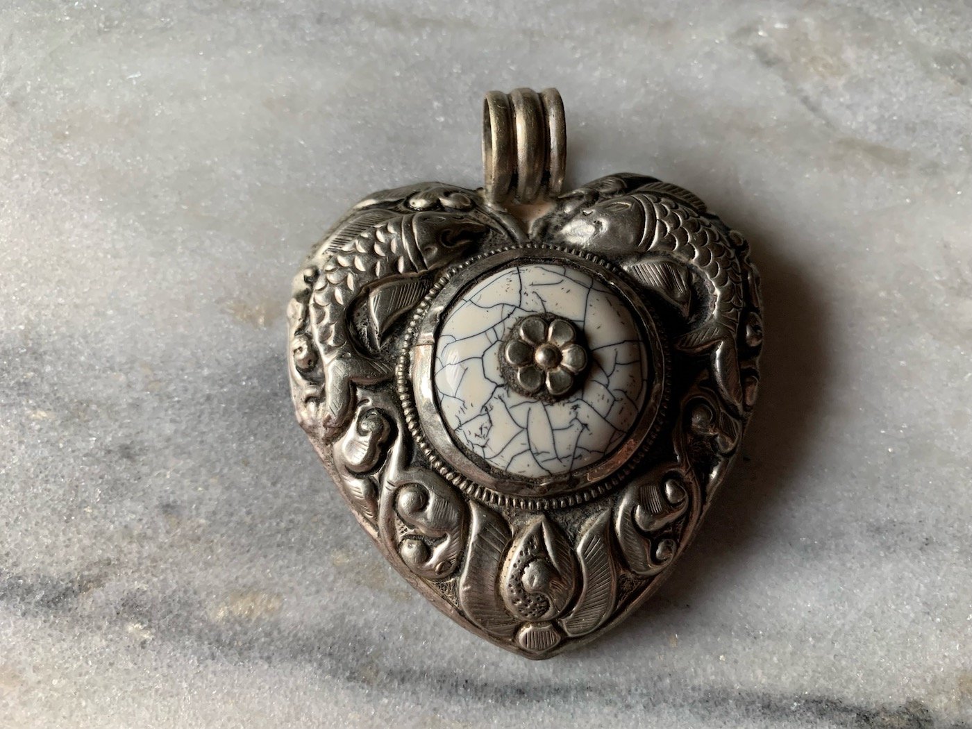 Large Two Sided Heart Pendant