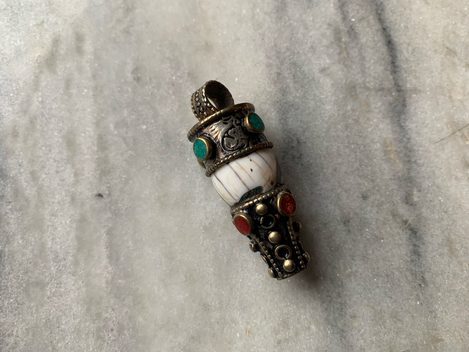 Conch and Silver Pendant