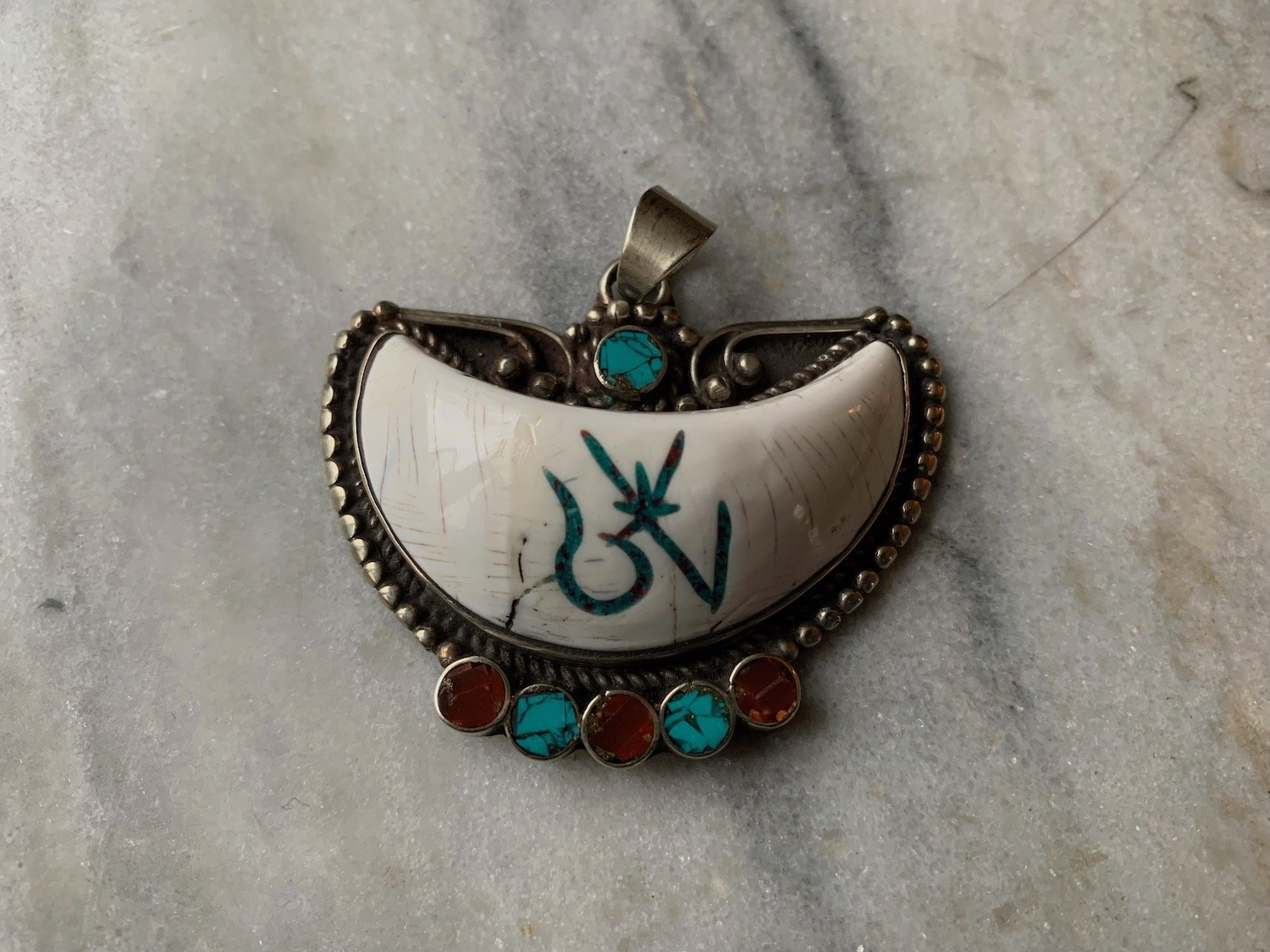 Om Conch Shank Pendant