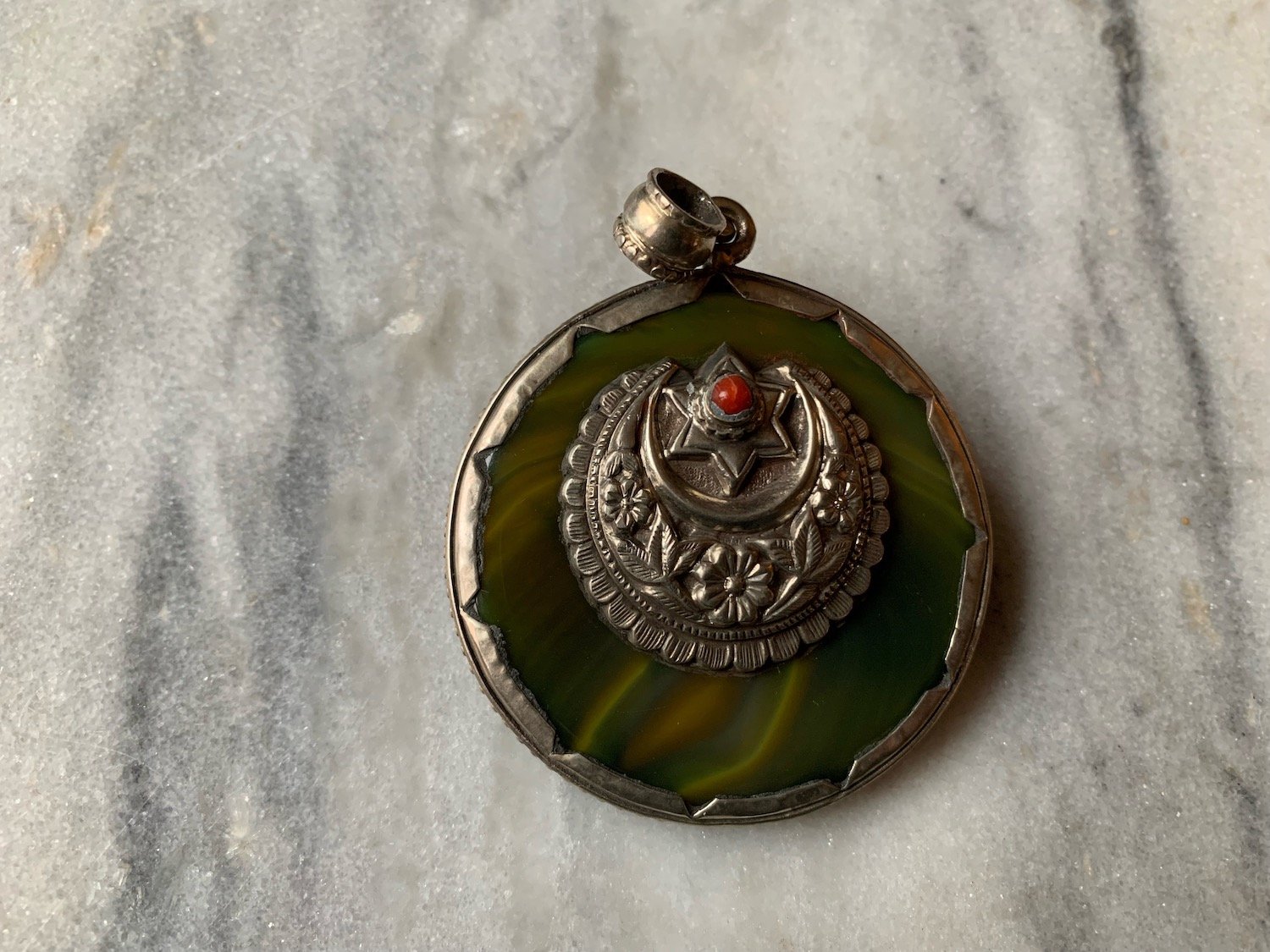 Large Natural Agate Pendant