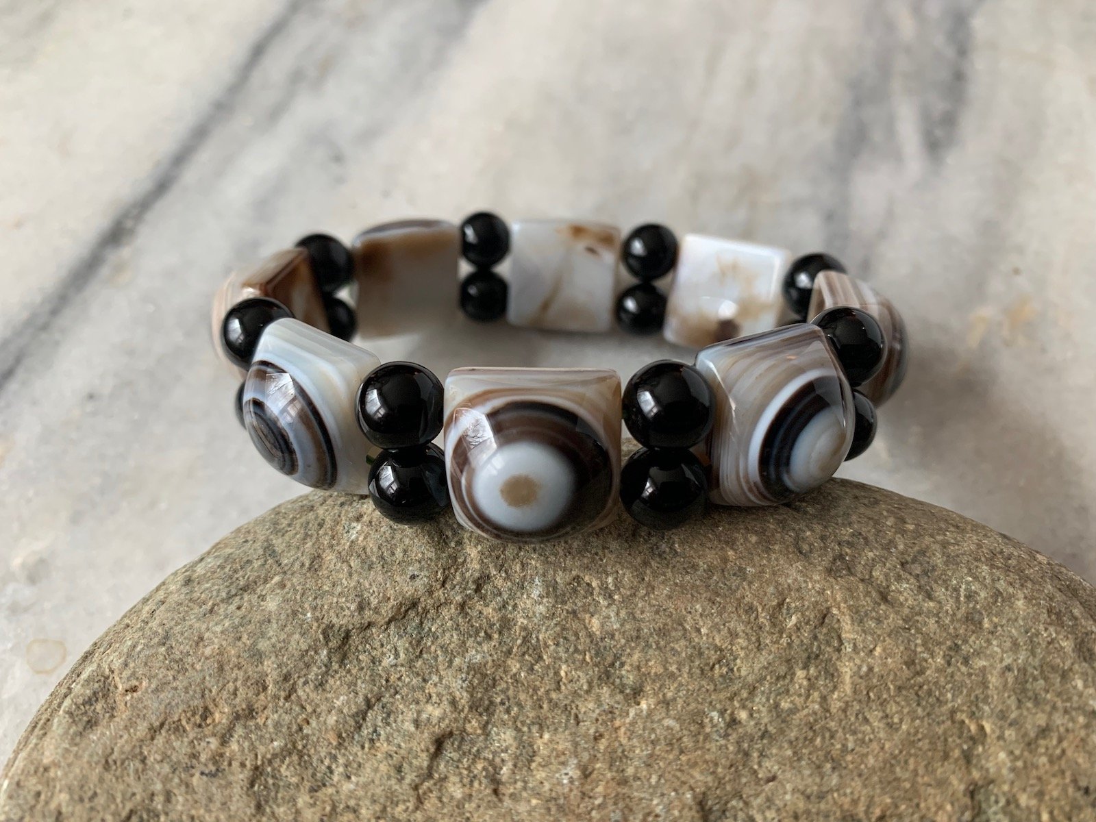 Sardonyx & Onyx Bracelet