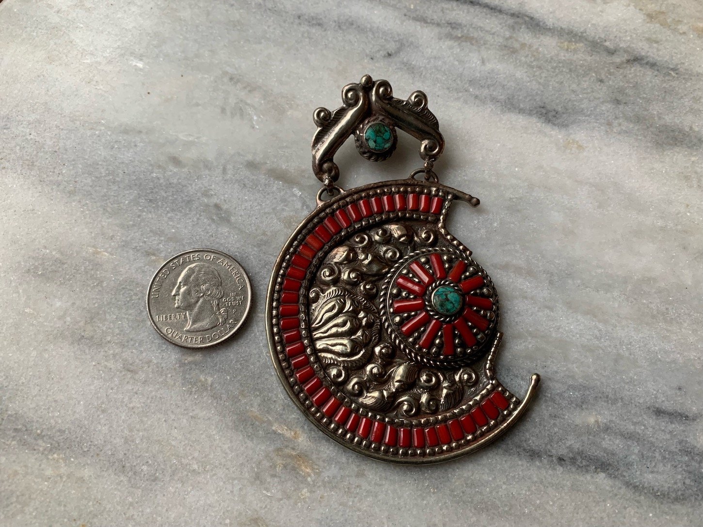 Unique Asymmetrical Tibetan Pendant