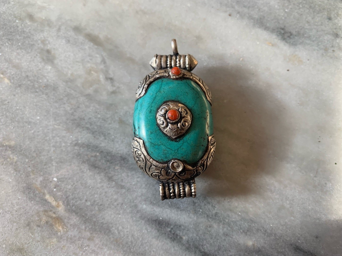 Oval Tibetan Turquoise Pendant