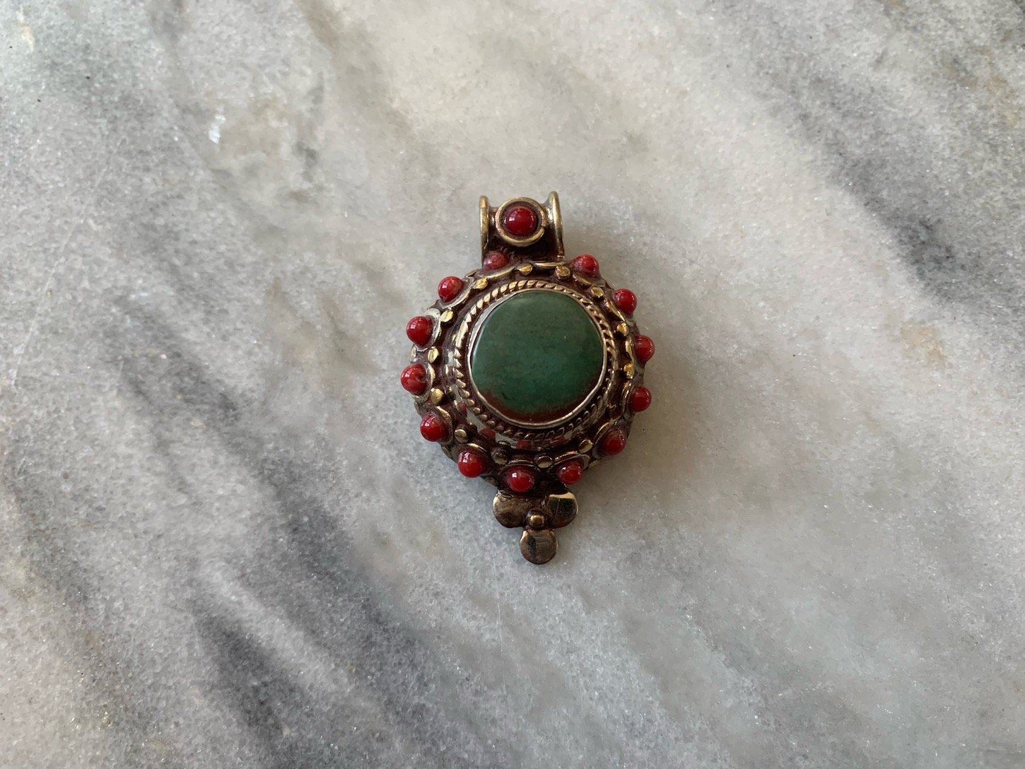 Tibetan Turquoise Drop Pendant