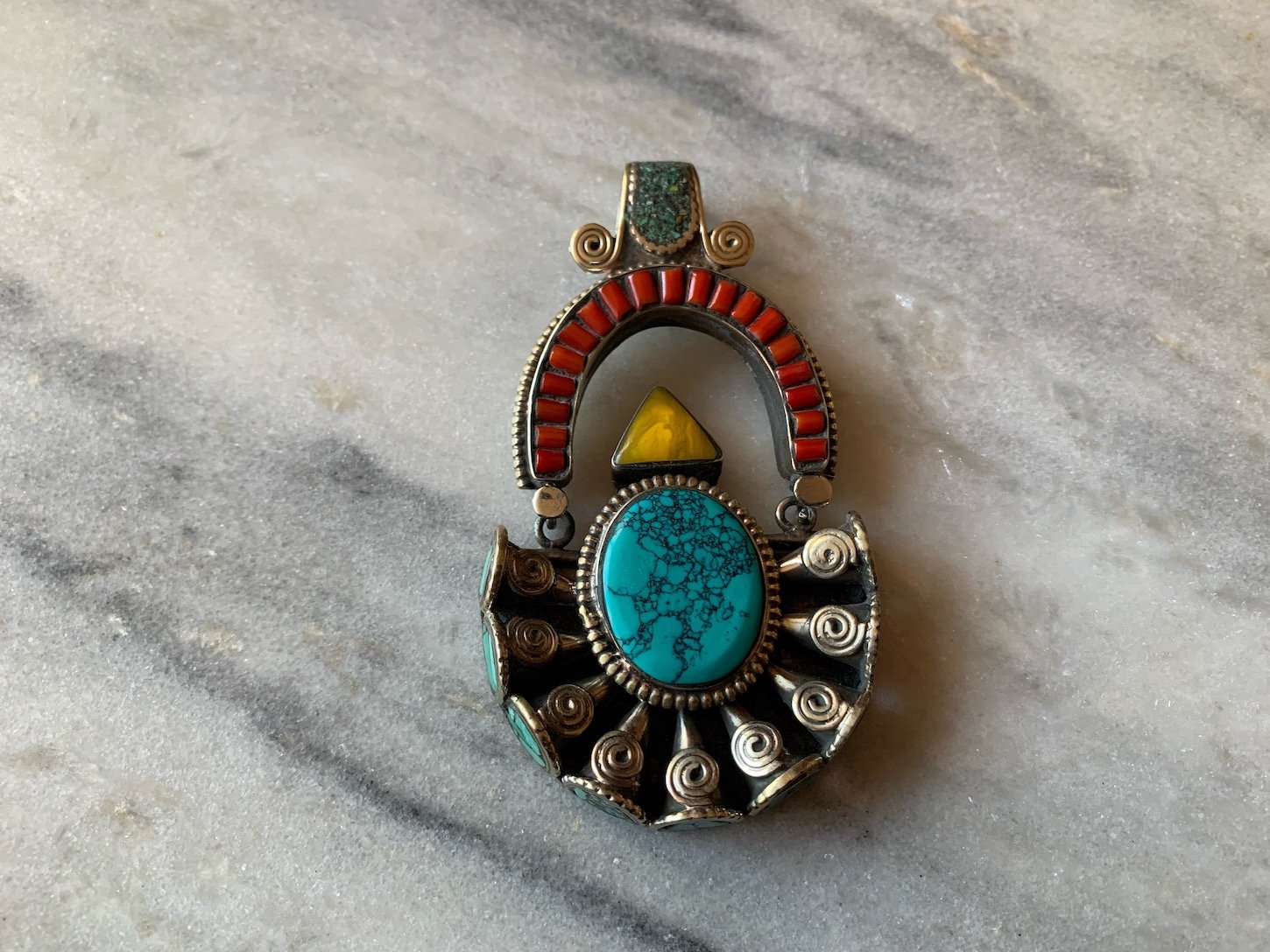 Unique Tibetan Turquoise Pendant