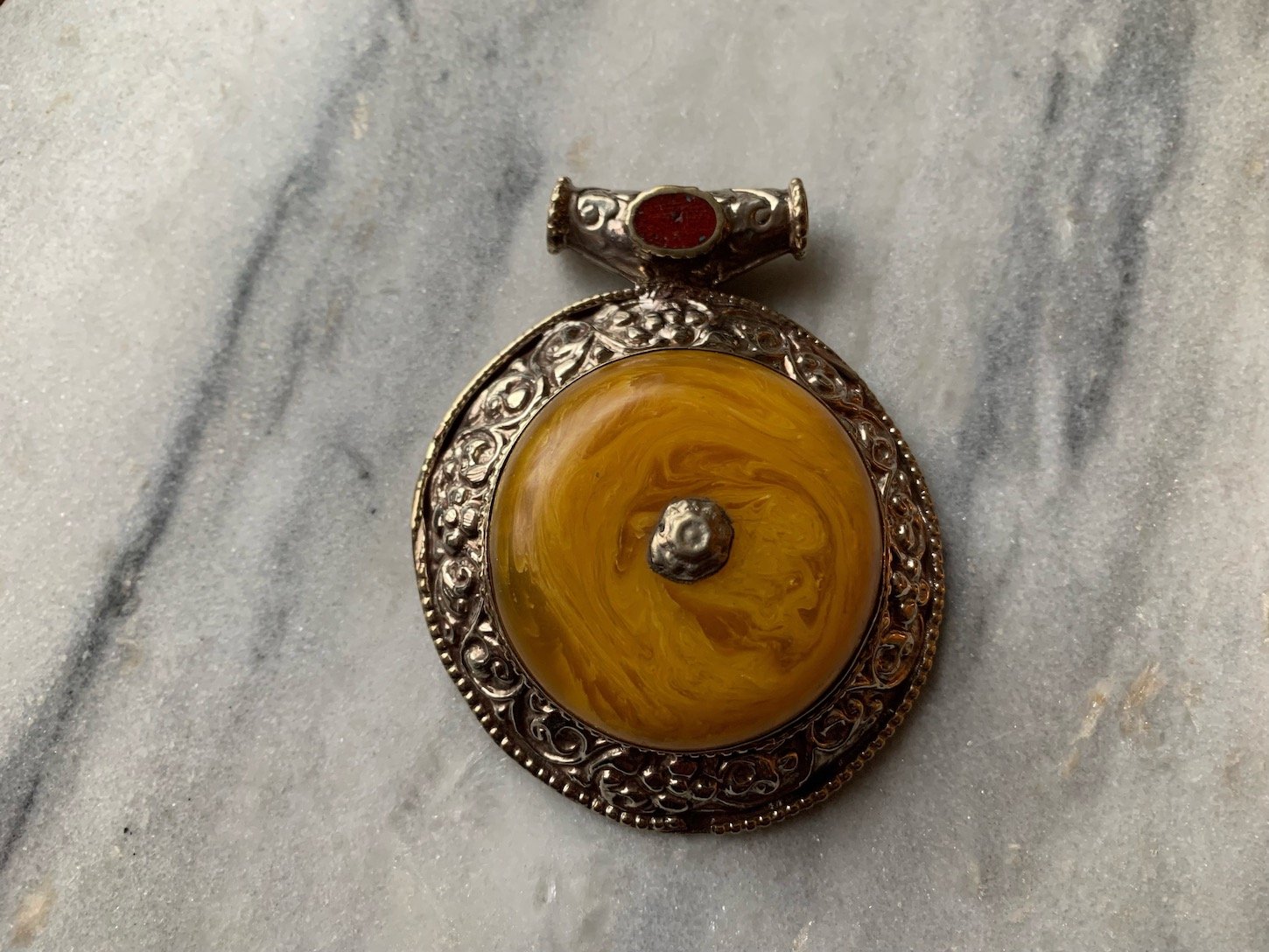 Tibetan Copal Amber Pendant