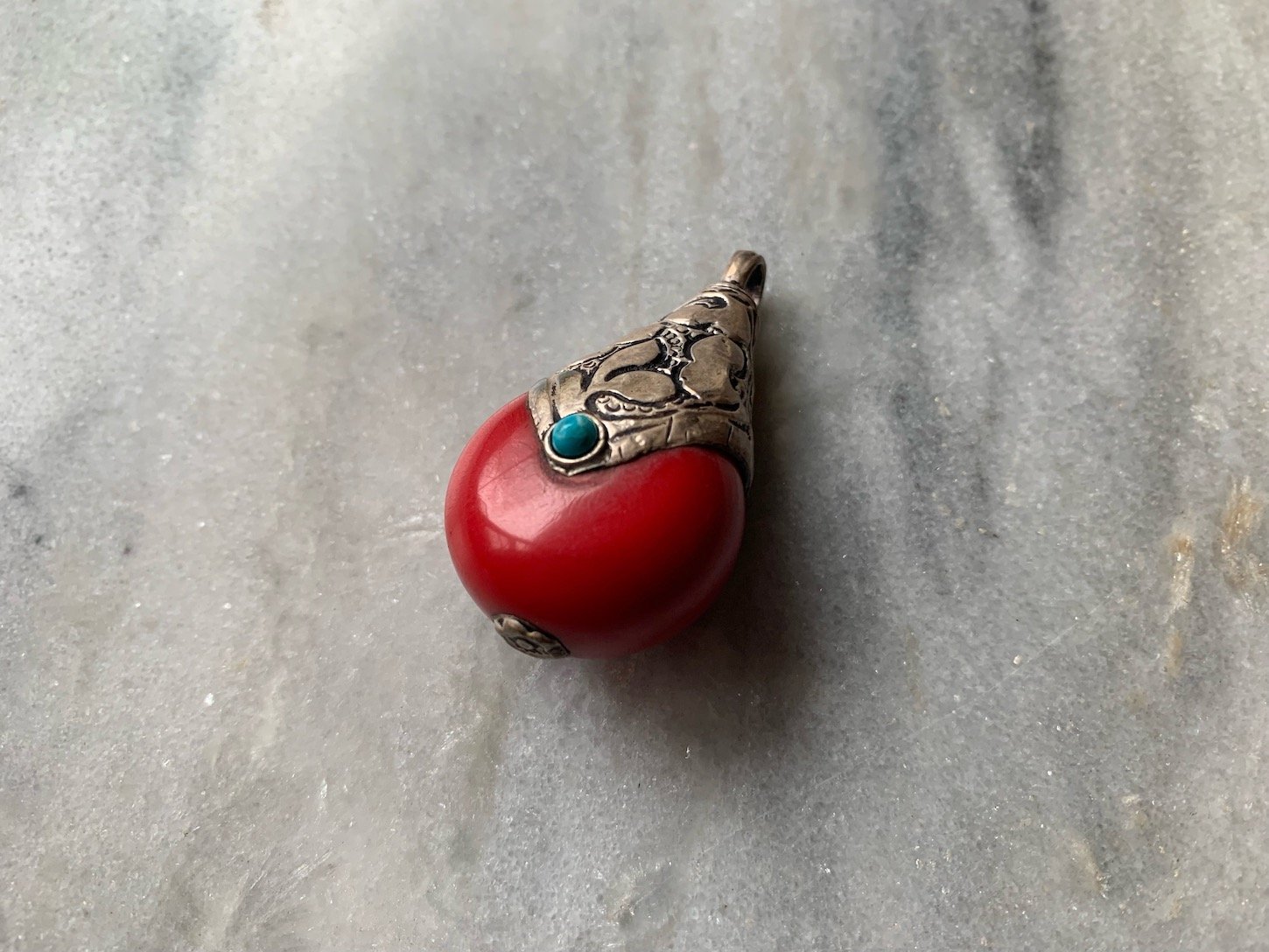 Red Copal Drop Pendant