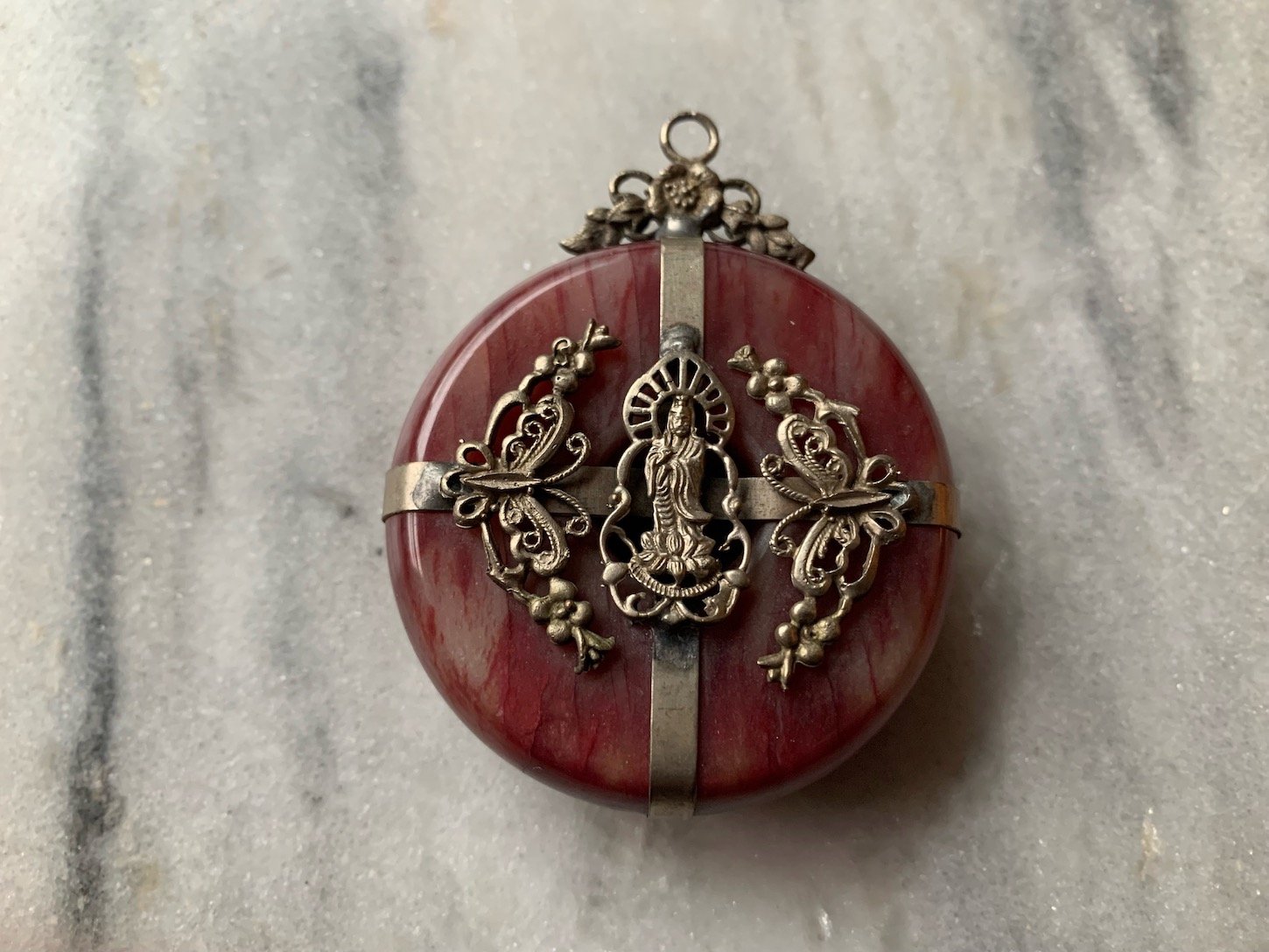 Large Red Jade Pendant