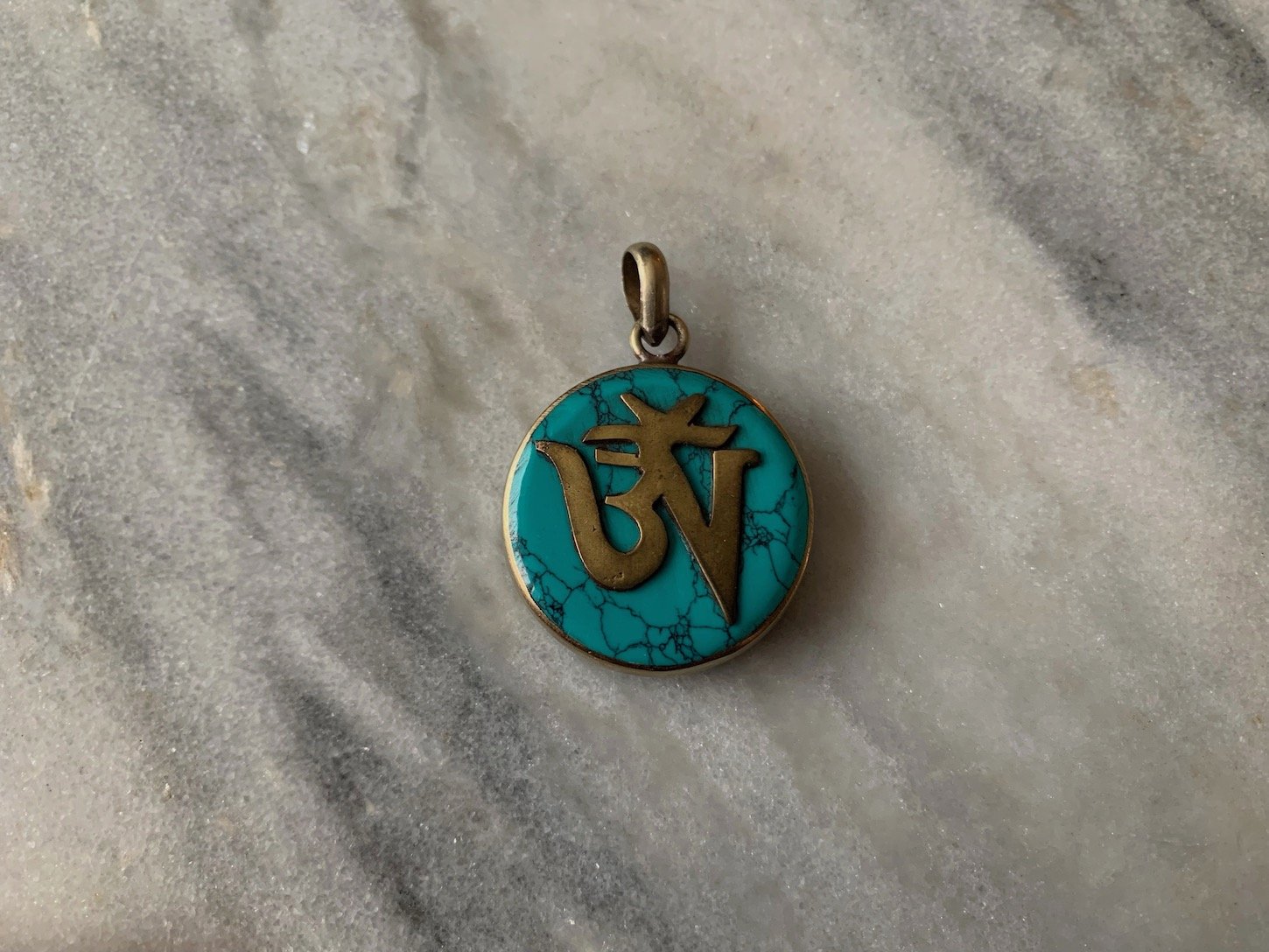 Turquoise Tibetan Om Pendant
