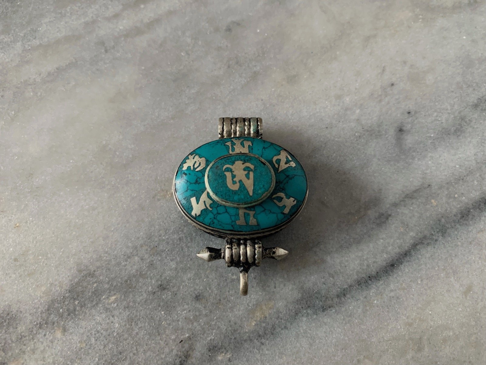 Tibetan Om Turquoise Gau