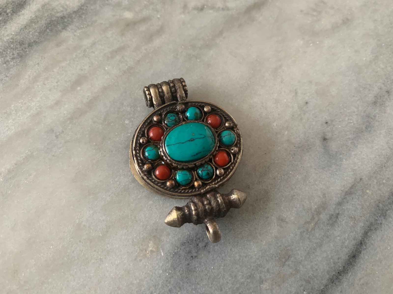 Turquoise, Red Coral Gau