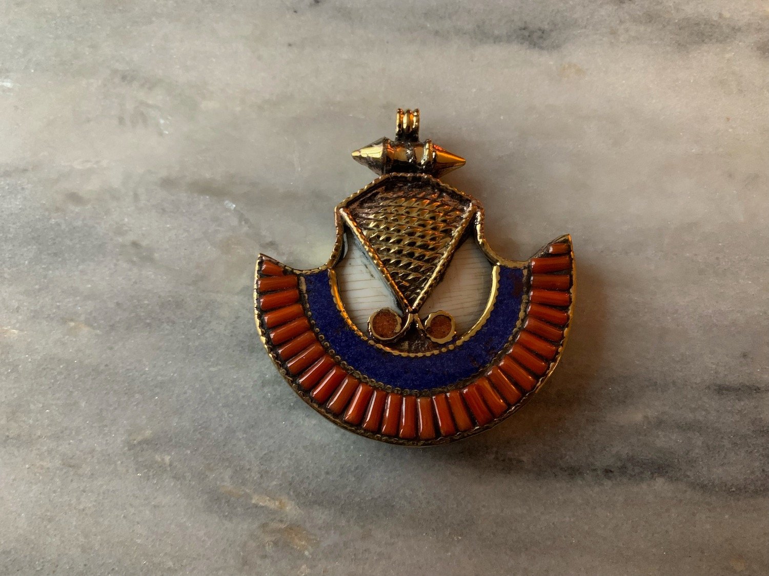 Conch Red Coral Pendant