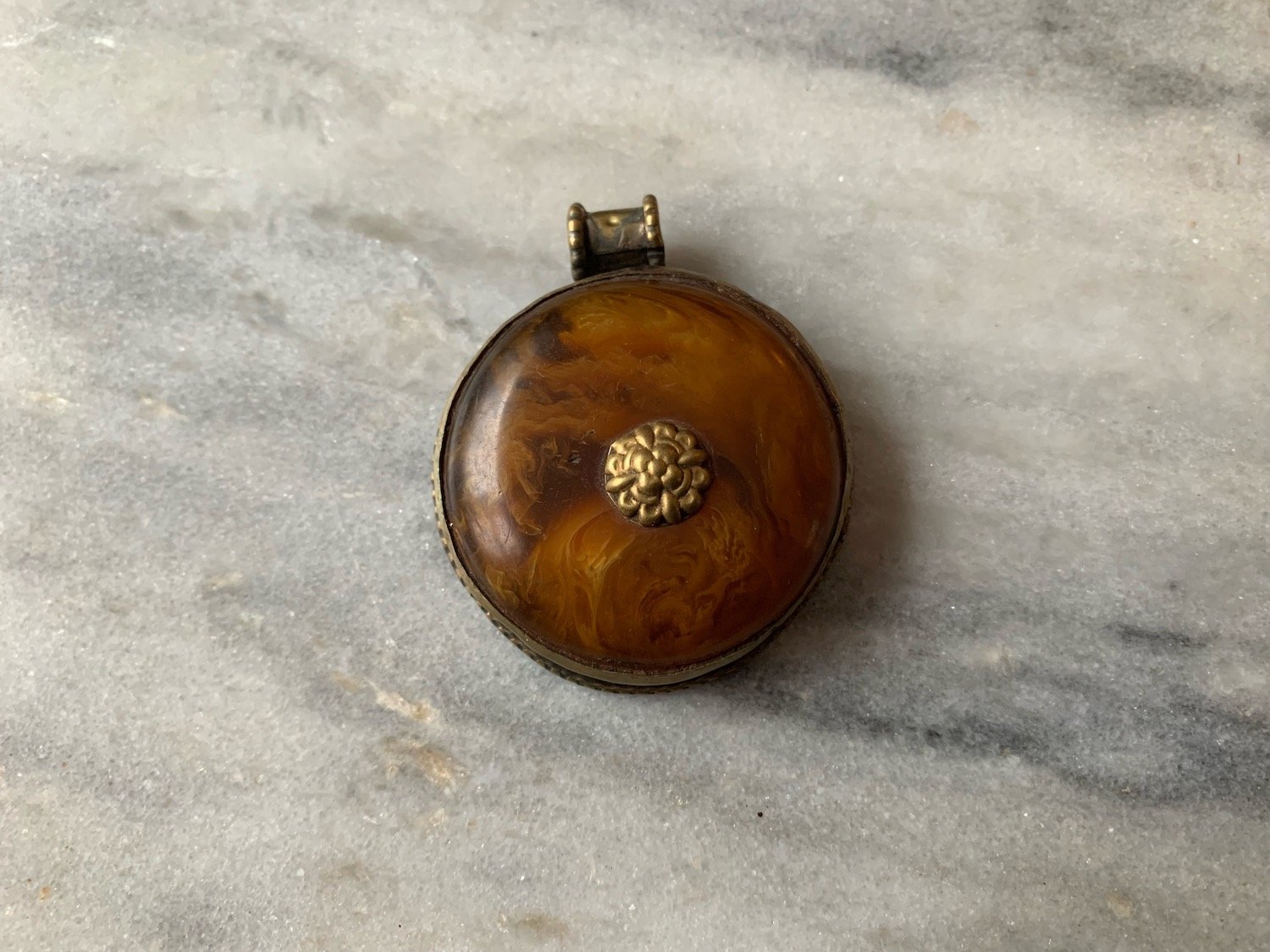 Copal Amber Pendant with Boar Design