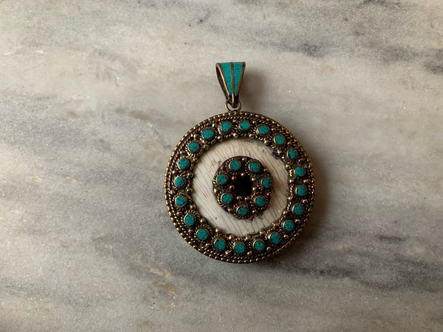 Conch & Turquoise Pendant