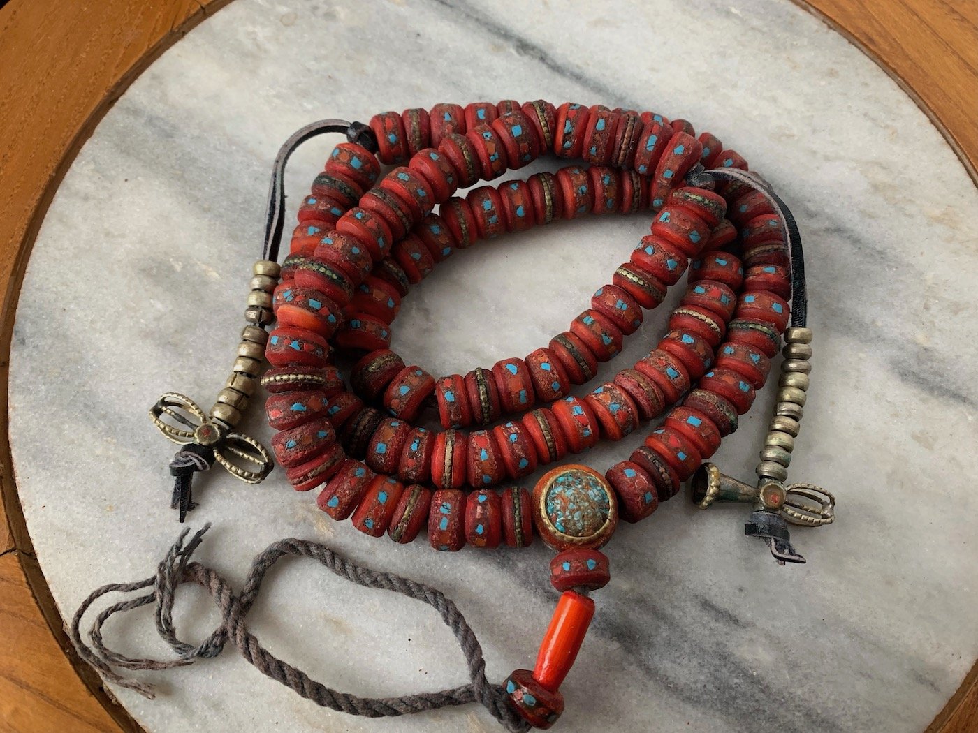 Tibetan Yak Bone Prayer Mala w/Counters