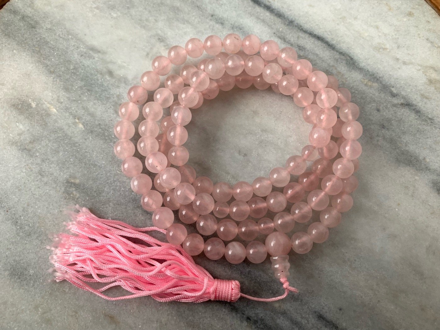 Tibetan Rose Quartz Mala