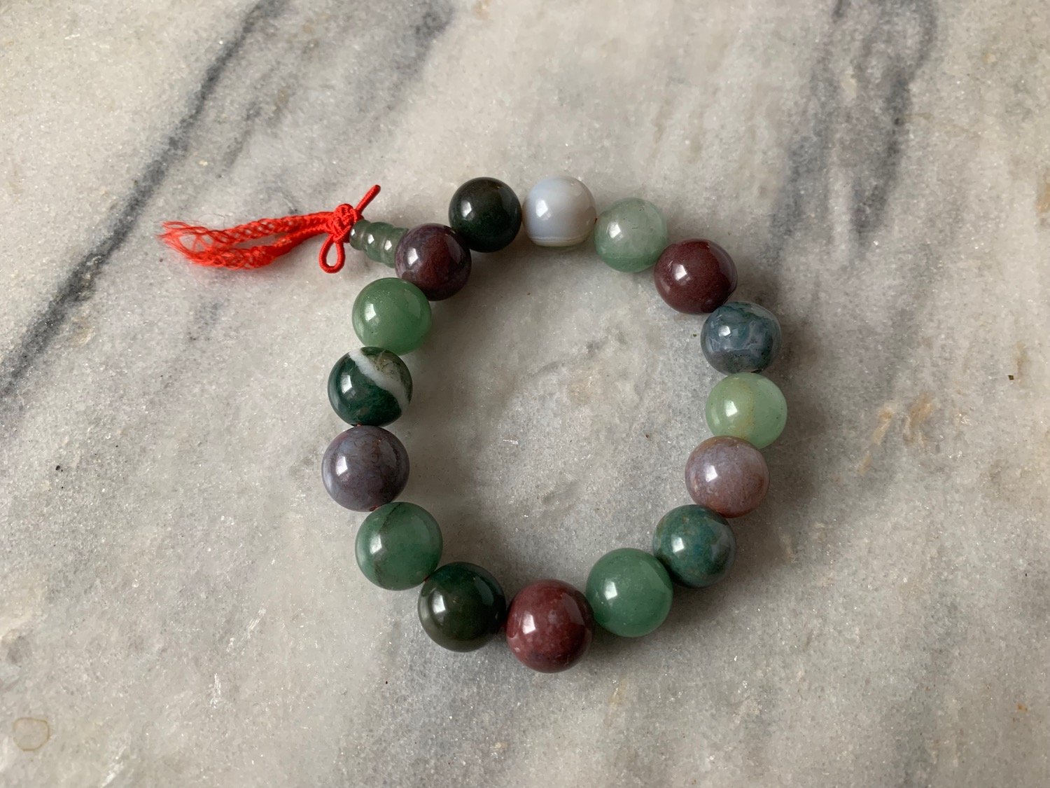 Natural Agate Wrist Mala