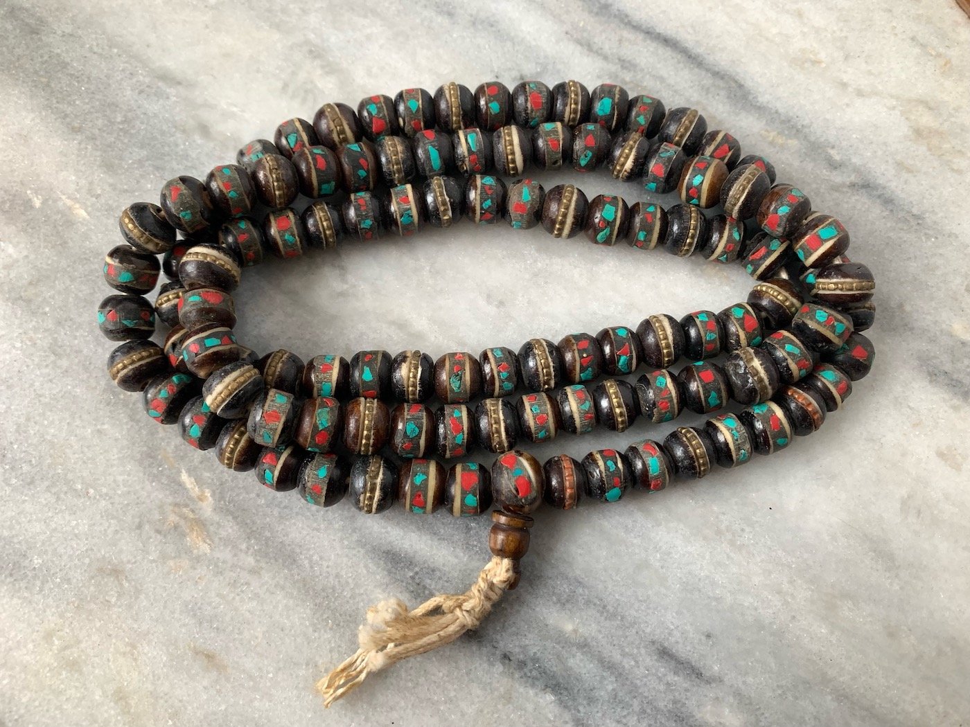 Dark Yak Bone Medicine Mala