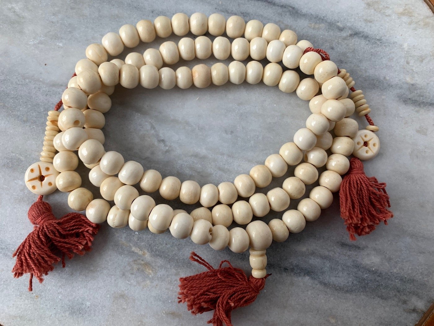 Yak Bone Mala w/Yak Bone Counters