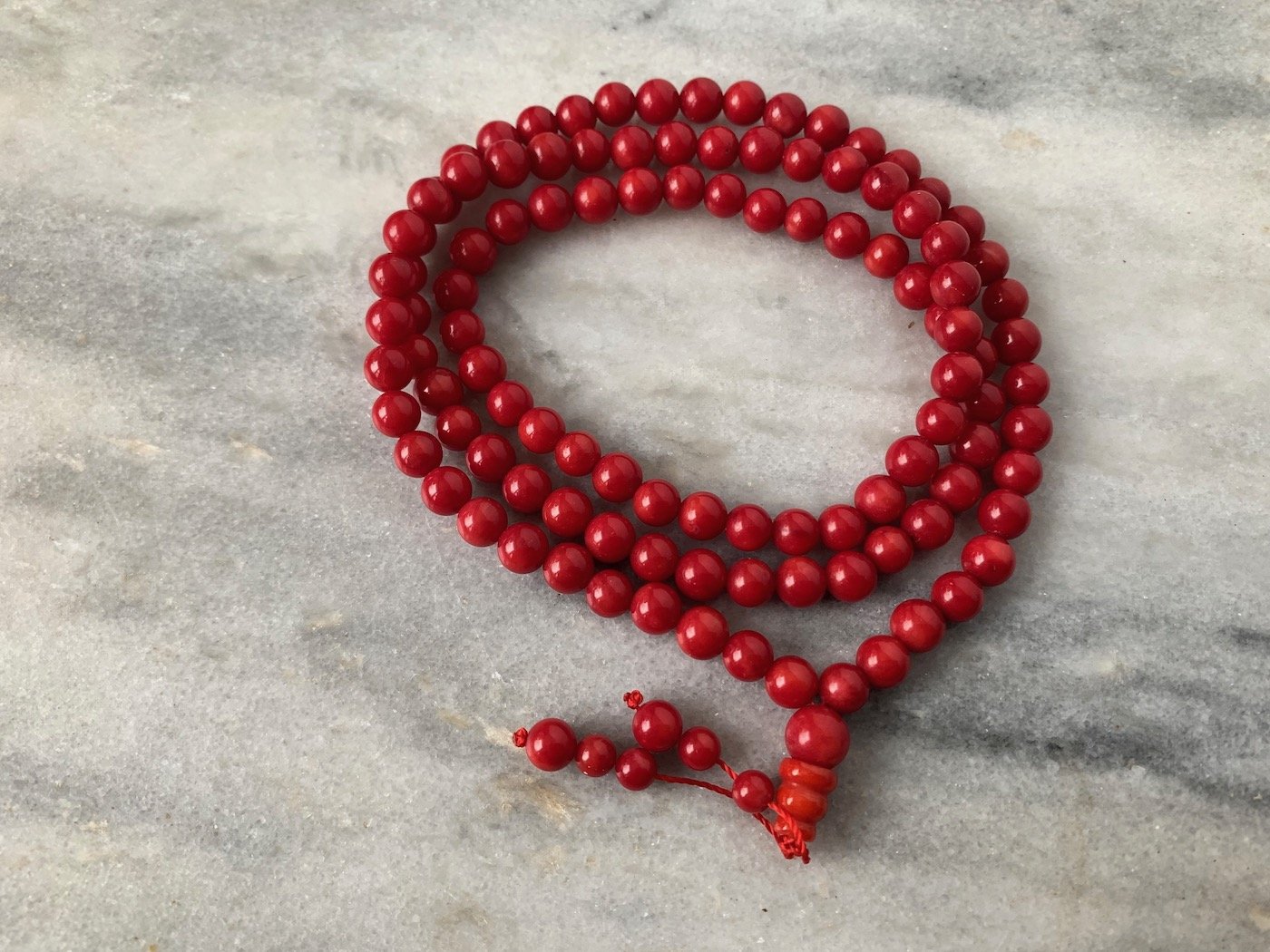 Red Coral Prayer Bead Mala