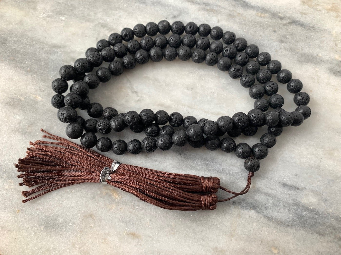 Natural Lava Bead Mala